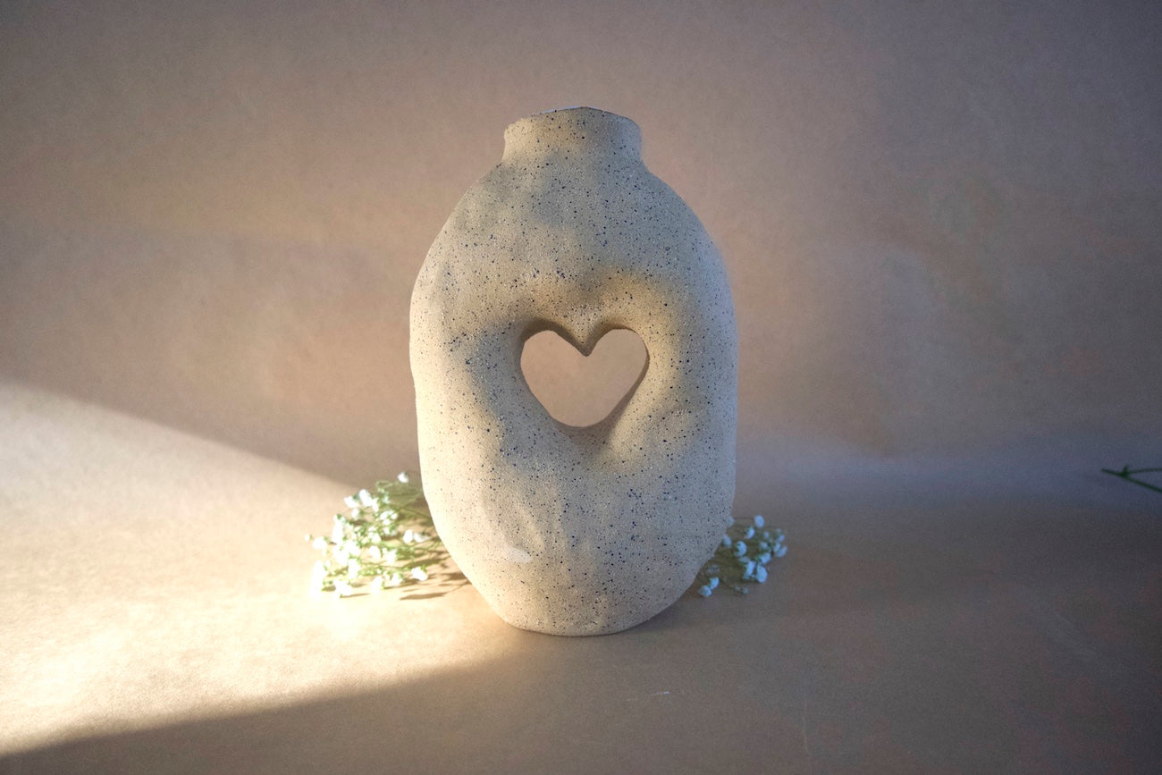 Hand Built Heart Vase
